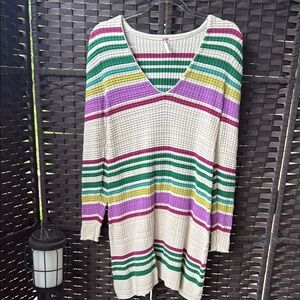 Free People Multicolor Striped Knit Dress